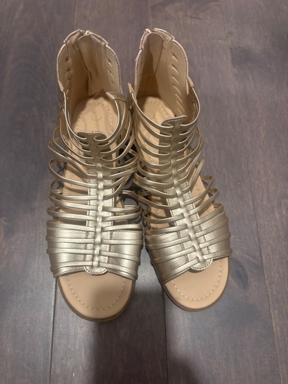 Journee Collection Gold Strappy Gladiator Sandals
